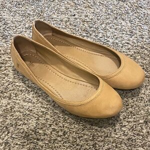 Frye Tan Leather Ballet Flats